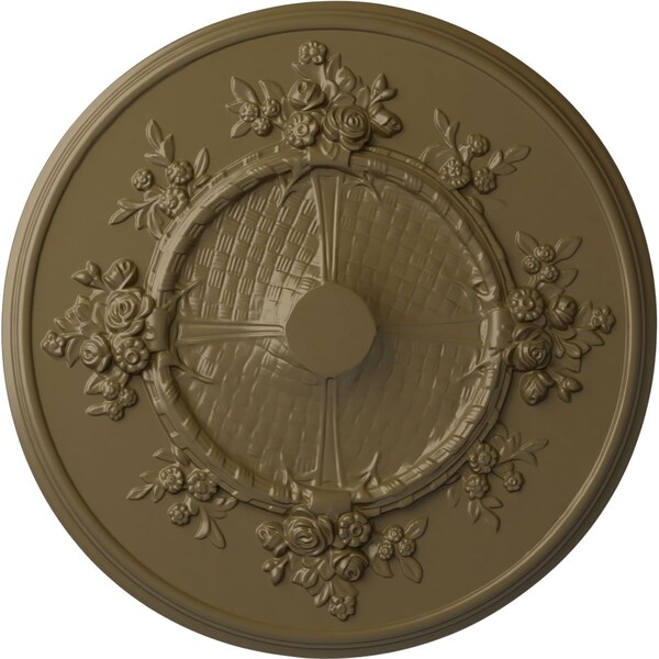Ekena Millwork Flower Ceiling Medallion (Fits Canopies up to 3 7/8"), Hand-Painted Mississippi Mud, 27"OD x 1 1/8"P CM27FLMMF - main